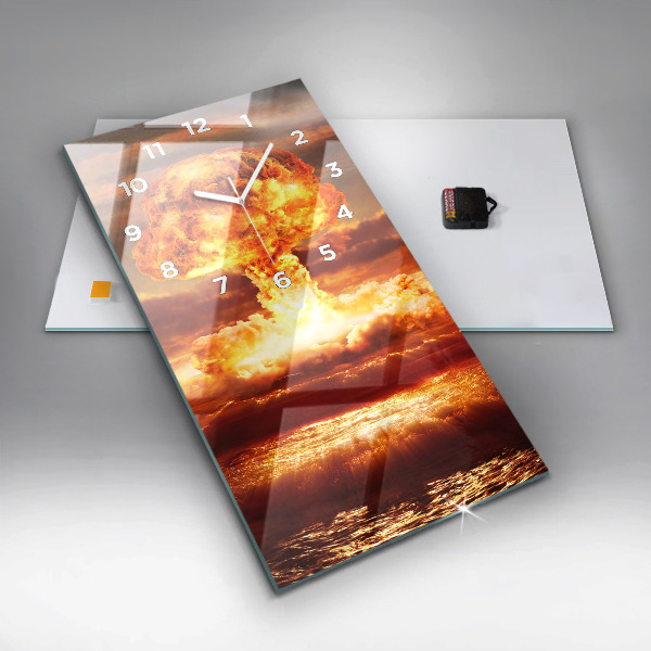 Vertikale Uhr mit motiv Atombombenexplosion