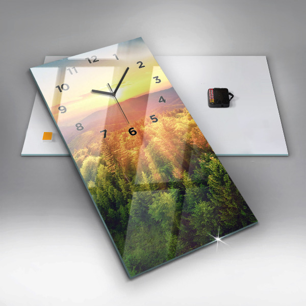 Vertikale Uhr Sonnenuntergang über den Hügeln