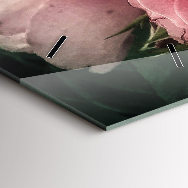 Vertikale Uhr mit motiv Blumenstrauß aus rosa Rosen