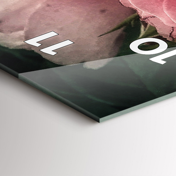 Vertikale Uhr mit motiv Blumenstrauß aus rosa Rosen