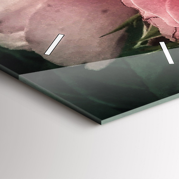 Vertikale Uhr mit motiv Blumenstrauß aus rosa Rosen