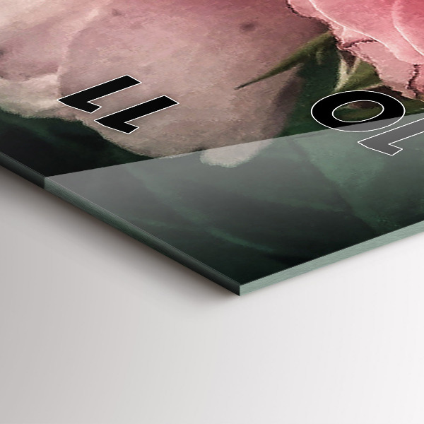 Vertikale Uhr mit motiv Blumenstrauß aus rosa Rosen