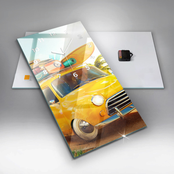 Vertikale Uhr Auto mit Surfbrett