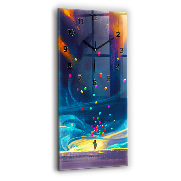 Vertikale Uhr Kind und Luftballons