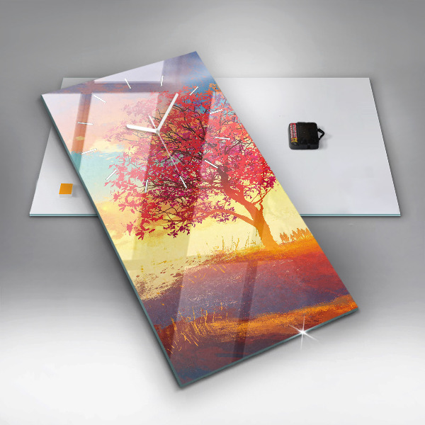 Vertikale Uhr mit motiv Herbstlandschaft