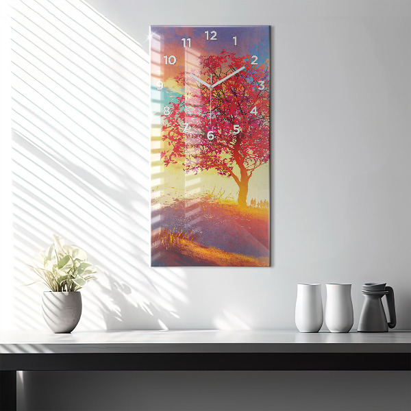 Vertikale Uhr mit motiv Herbstlandschaft