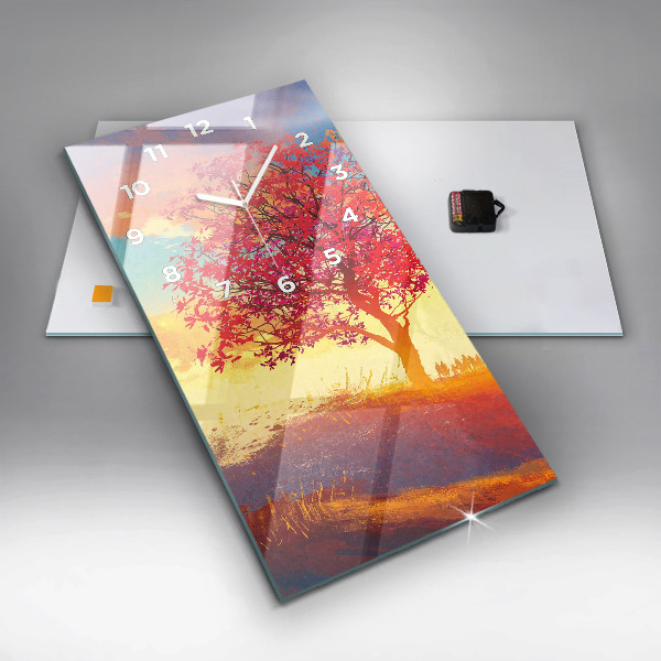 Vertikale Uhr mit motiv Herbstlandschaft