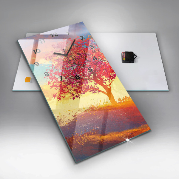 Vertikale Uhr mit motiv Herbstlandschaft