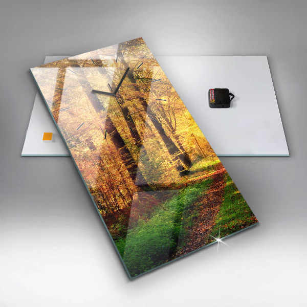 Vertikale Uhr mit motiv Herbstliche Waldlandschaft