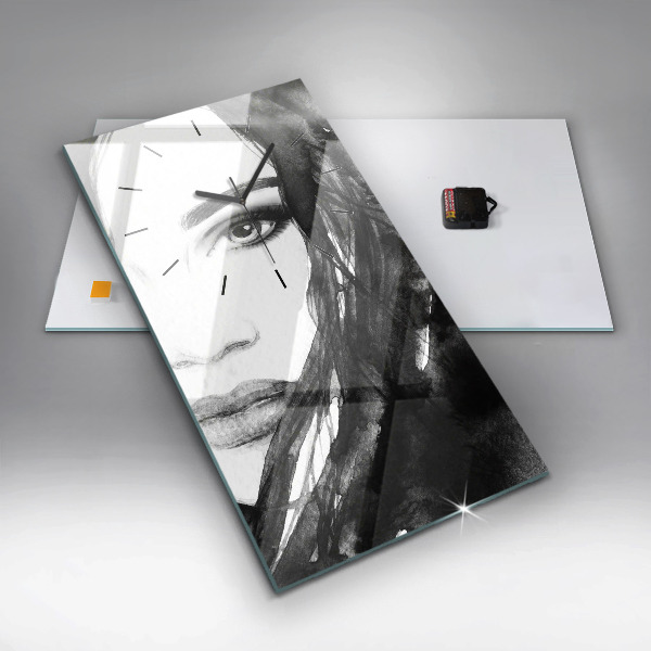 Vertikale Uhr Porträt einer Frau Aquarell