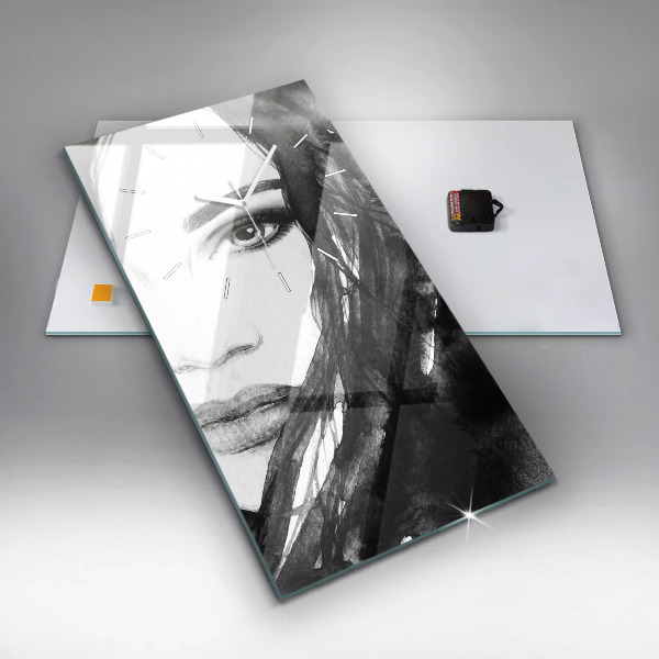 Vertikale Uhr Porträt einer Frau Aquarell