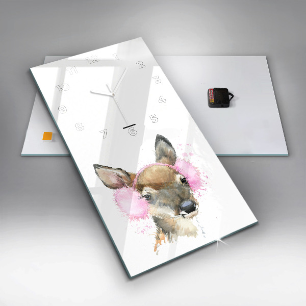 Vertikale Uhr mit motiv Waldhirsch