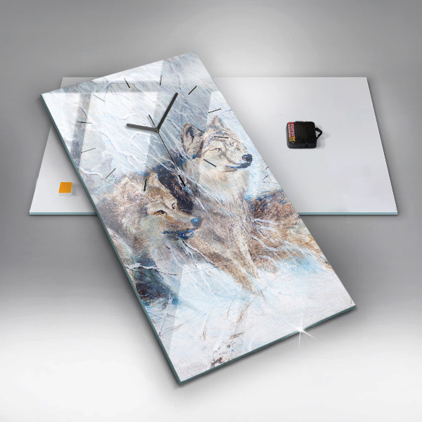 Vertikale Uhr Wölfe im Wald