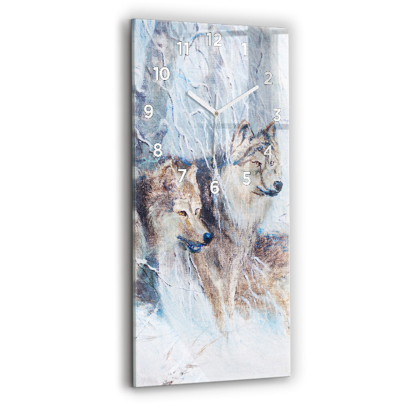 Vertikale Uhr Wölfe im Wald