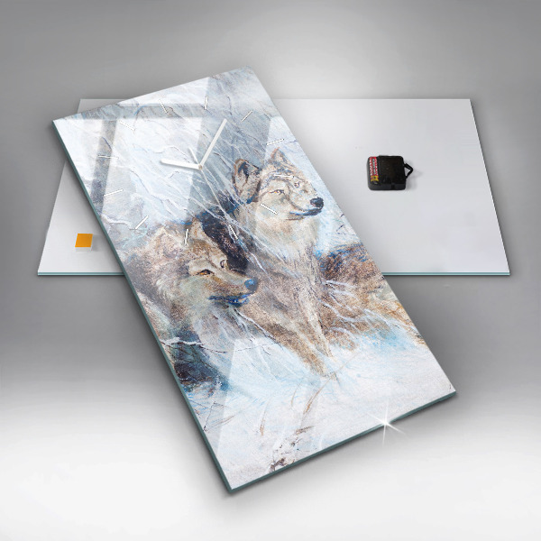 Vertikale Uhr Wölfe im Wald