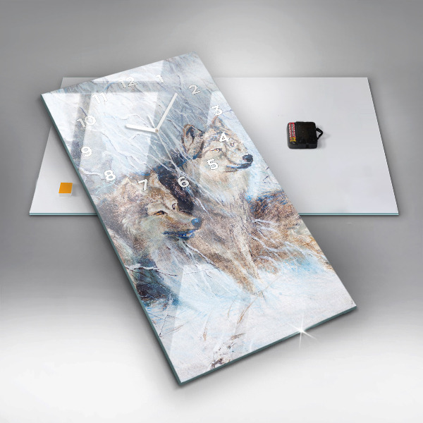 Vertikale Uhr Wölfe im Wald