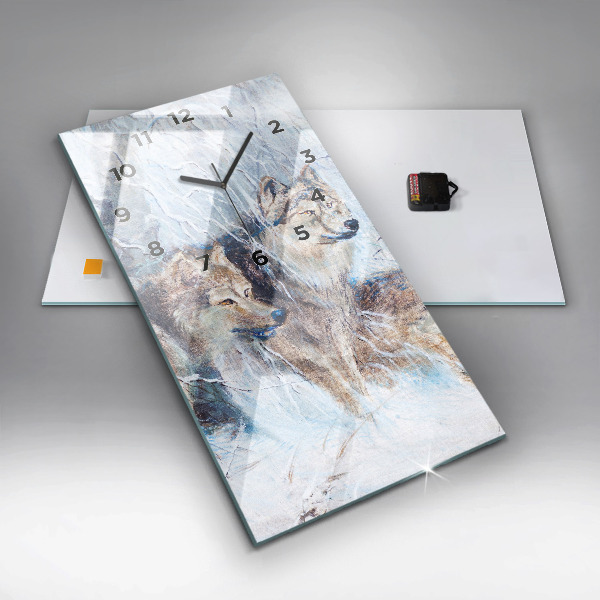 Vertikale Uhr Wölfe im Wald