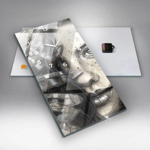 Vertikale Uhr Gemaltes Porträt