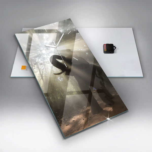 Vertikale Uhr mit motiv Elefant im Dschungel