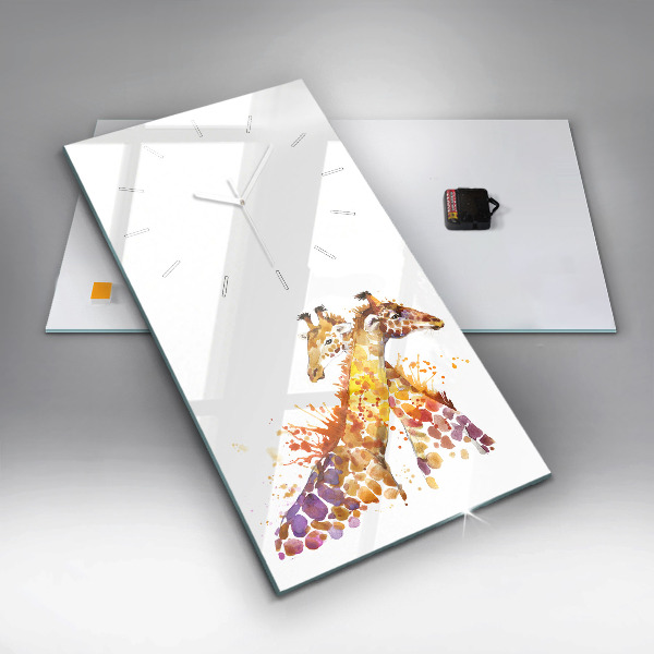 Vertikale Uhr Giraffe Aquarell