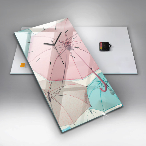 Vertikale Uhr Pastell Regenschirme