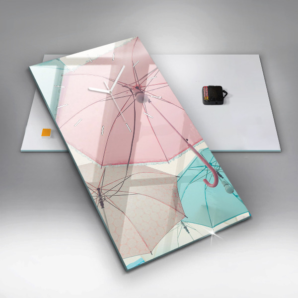 Vertikale Uhr Pastell Regenschirme