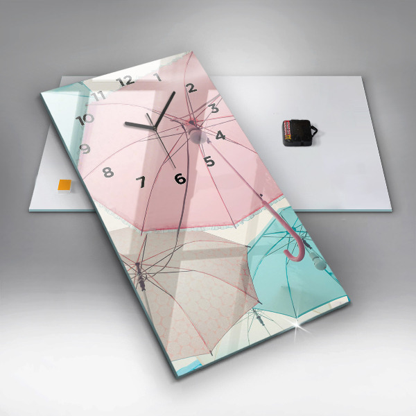 Vertikale Uhr Pastell Regenschirme
