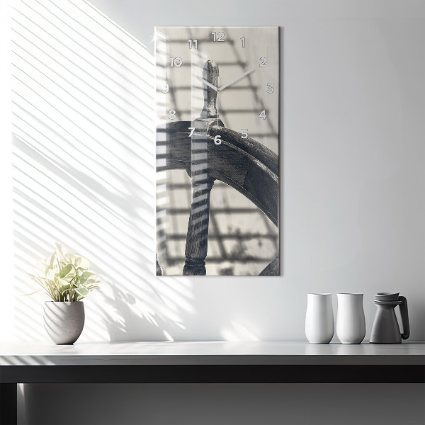 Vertikale Uhr mit motiv Antikes Schiff