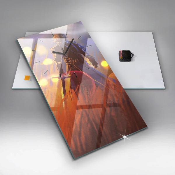 Vertikale Uhr mit motiv Ritter mit Schwert