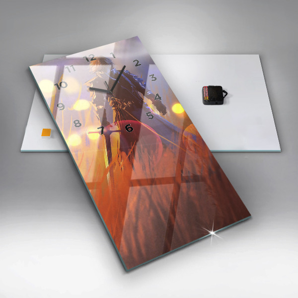 Vertikale Uhr mit motiv Ritter mit Schwert