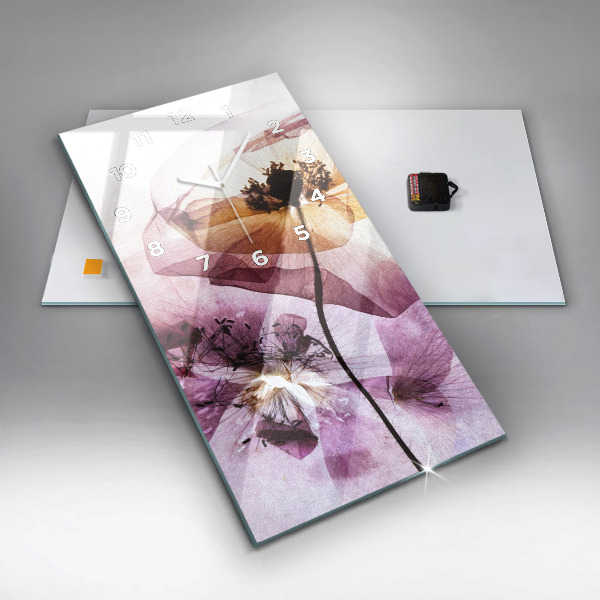 Vertikale Uhr mit motiv Trockene Mohnblumen