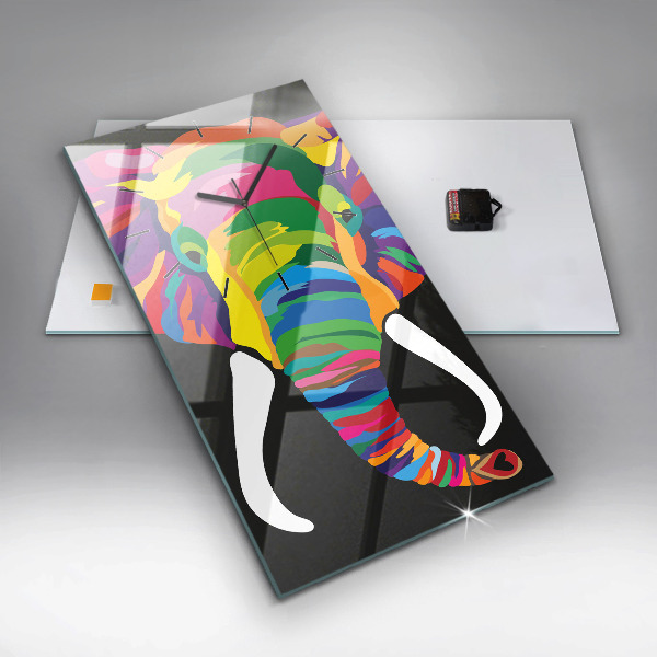 Vertikale Uhr Gefärbter Elefant