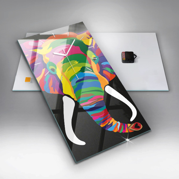 Vertikale Uhr Gefärbter Elefant