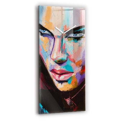 Vertikale Uhr mit motiv Porträt einer Frau