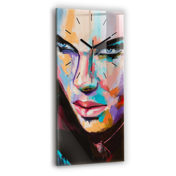Vertikale Uhr mit motiv Porträt einer Frau