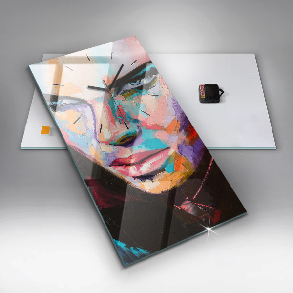 Vertikale Uhr mit motiv Porträt einer Frau