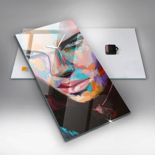 Vertikale Uhr mit motiv Porträt einer Frau