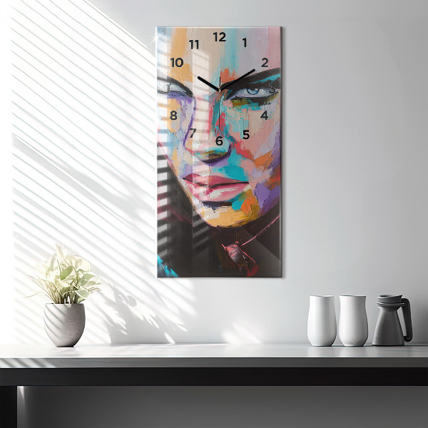 Vertikale Uhr mit motiv Porträt einer Frau