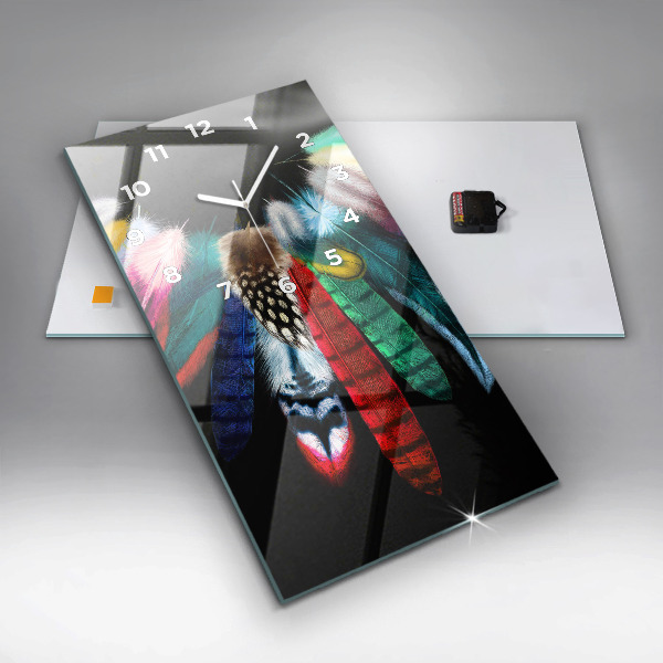 Vertikale Uhr Bunte Vogelfedern