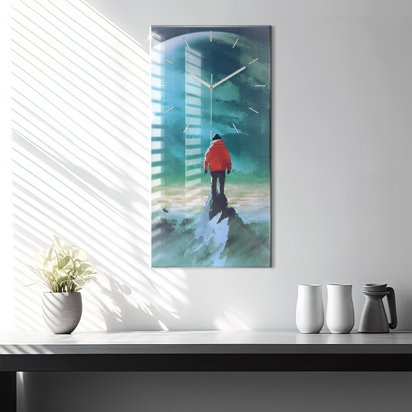 Vertikale Uhr mit motiv Mann auf dem Mond