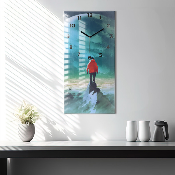 Vertikale Uhr mit motiv Mann auf dem Mond