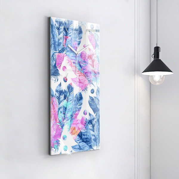 Vertikale Uhr Bunte Federn