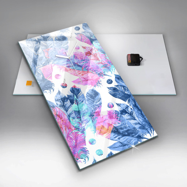 Vertikale Uhr Bunte Federn