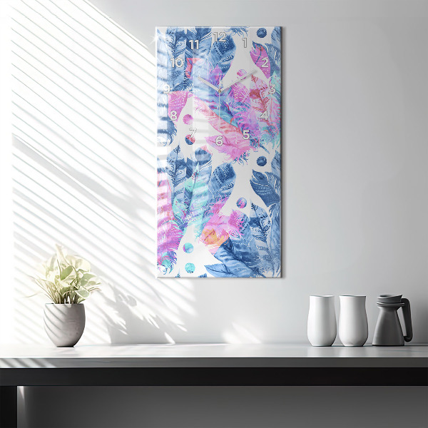 Vertikale Uhr Bunte Federn