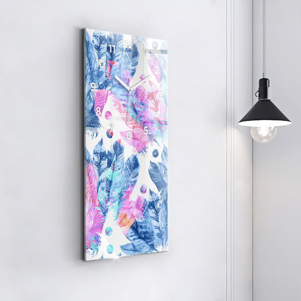 Vertikale Uhr Bunte Federn