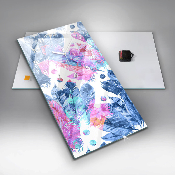 Vertikale Uhr Bunte Federn