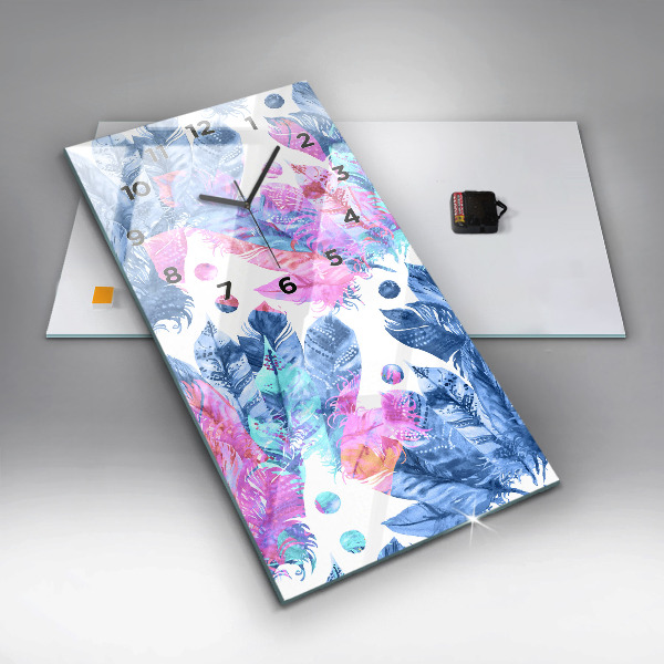 Vertikale Uhr Bunte Federn