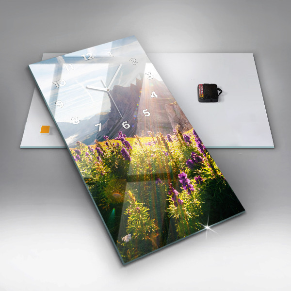 Vertikale Uhr Lavendelwiese