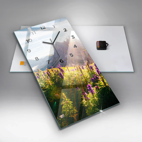 Vertikale Uhr Lavendelwiese