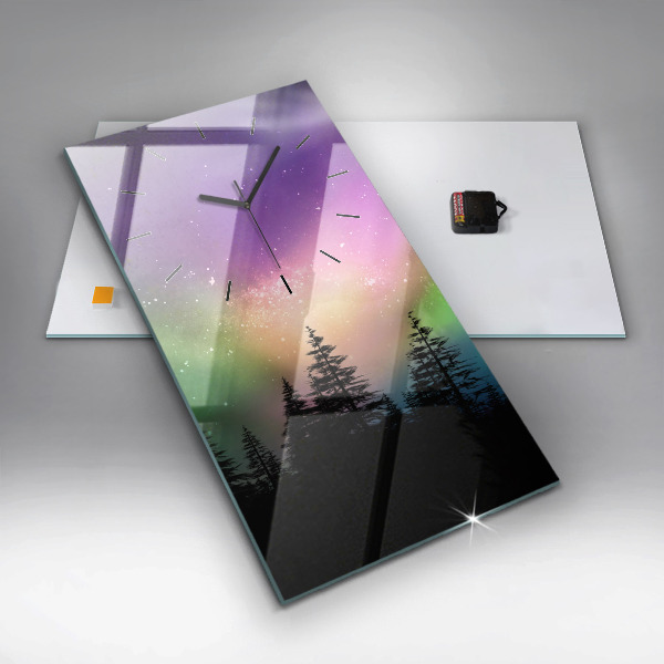 Vertikale Uhr mit motiv Aurora Borealis